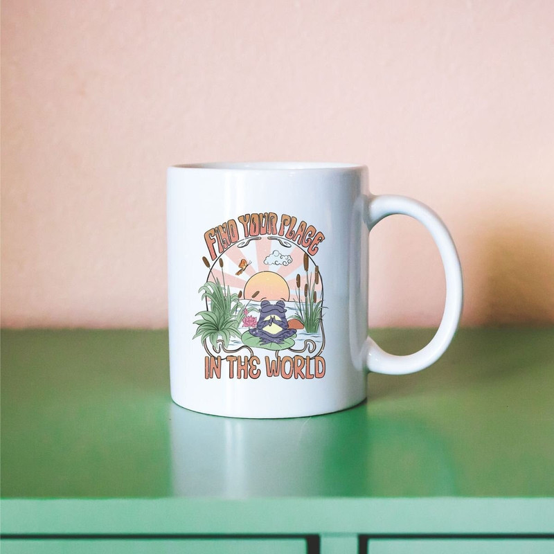 Frog Mug, Mushroom Mug, Cottagecore, Goblincore, Self Love Mugs, Moreal Mushroom, Magic Mushroom, Gift Idea 1.jpg