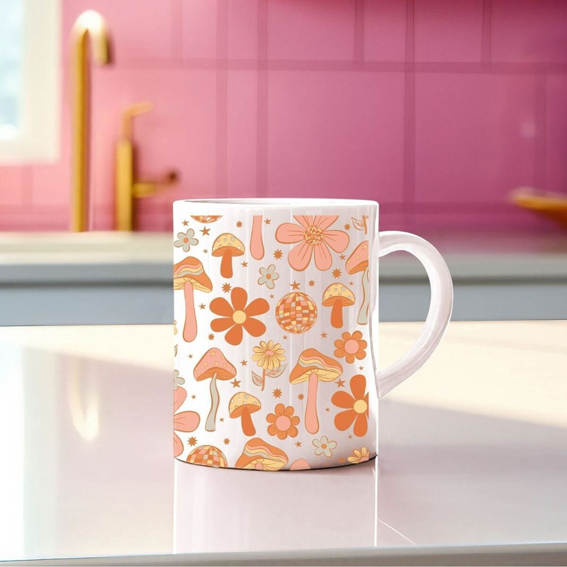 Mushroom Mug, Disco Mushroom, Cottagecore, Disco Ball Cups, Goblincore, Magic Mushroom, Mushroom Coffee Mug, Morel Mushrooms, Gift Idea 2.jpg
