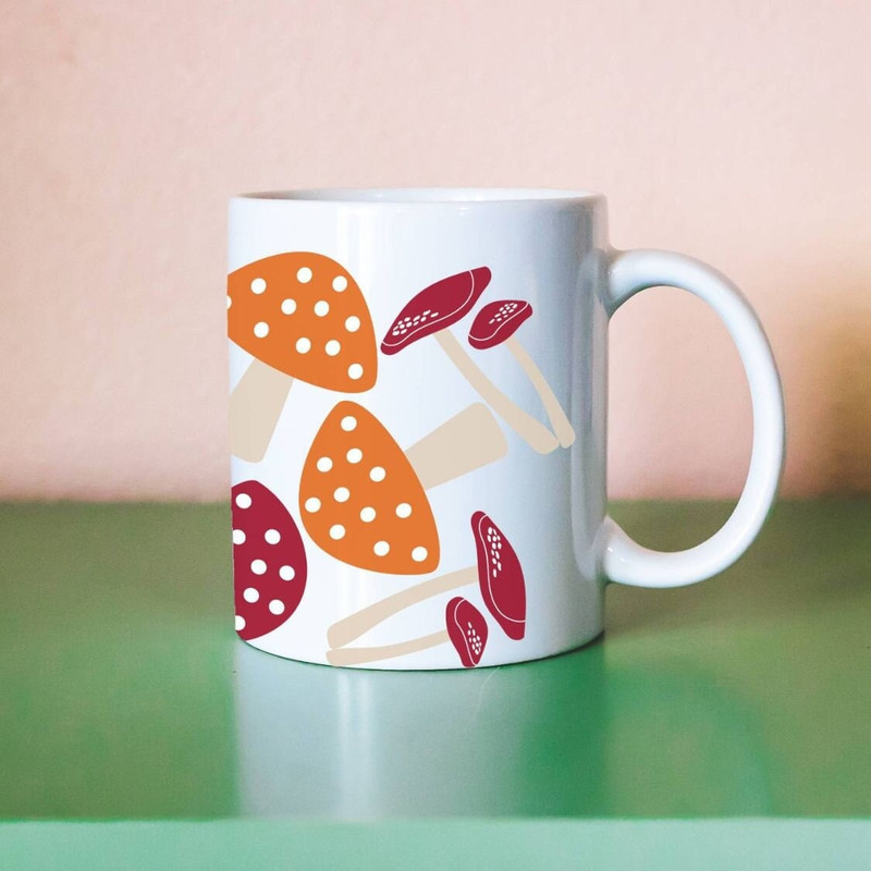 Mushroom Mug, Granola Girl, Spores, Cottagecore, Granola Girl Aesthetic, Print On Demand Mug, Morel Mushrooms 1.jpg