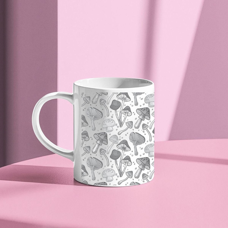 Mushroom Mug, Spores, Cottagecore, Goblincore, Print On Demand Mug, Magic Mushroom, Morel Mushrooms, Gift Idea 1.jpg