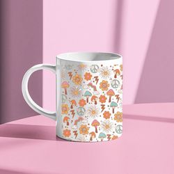 mushroom mug, yoga mug, disco balls, disco bachelorette, print on demand mug, magic mushroom, morel mushrooms, gift idea
