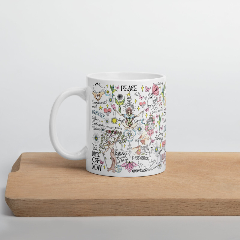 Peace Affirmation Daily Positive Mug Meditation Spiritual Zen Coffee Tea Cup Mindfulness Hippie Gift Buddha Bali Trip Gift Yoga Teacher Gift.jpg