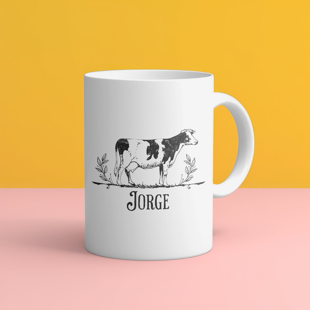 Custom cow mug dairy cow gift for cow lover dairy farm gift cow owner farm life mug rustic Highland cow barnyard gift farm dairy cattle gift.jpg