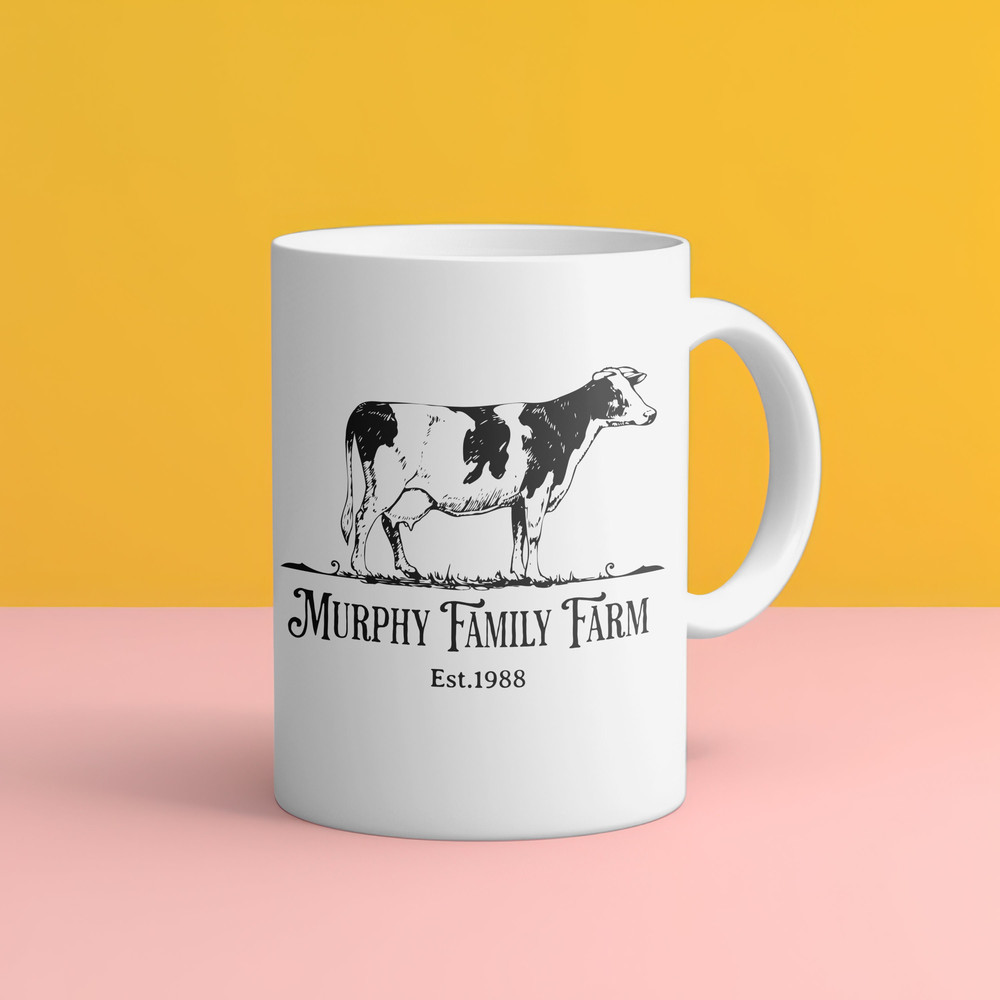 Custom Dairy cow mug Dairy farm gift personalized cow farm mug cow yarn family farm cow gift for cow lover dairy farmer gift for farm family.jpg