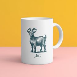 custom goat mug, goat gift for farm owner goat farm gift grandparents farm mug, greatest of all time gift for goat lover