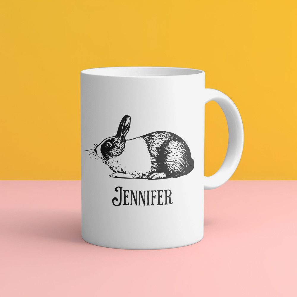 Custom Rabbit mug Bunny gift for kid Bunny mug rabbit lover gift Bunny lover mug farm  gift personalized bunny Easter gift for her farm mug.jpg