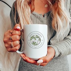 custom white flower garden mug, white flower garden personalized gift floral grandma garden gift gardener mug, mom garde