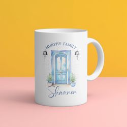 personalized family mug, housewarming gift custom family gift new house gift mug, customized housewarming mug, moving gi