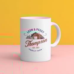 personalized red barn mug, farm family gift red barn family farm gift family reunion farm party gift farm life mug, hous