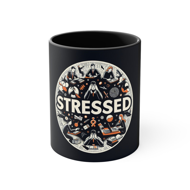 People Are Stressed Out Black Accent Coffee Mug, 11oz.jpg