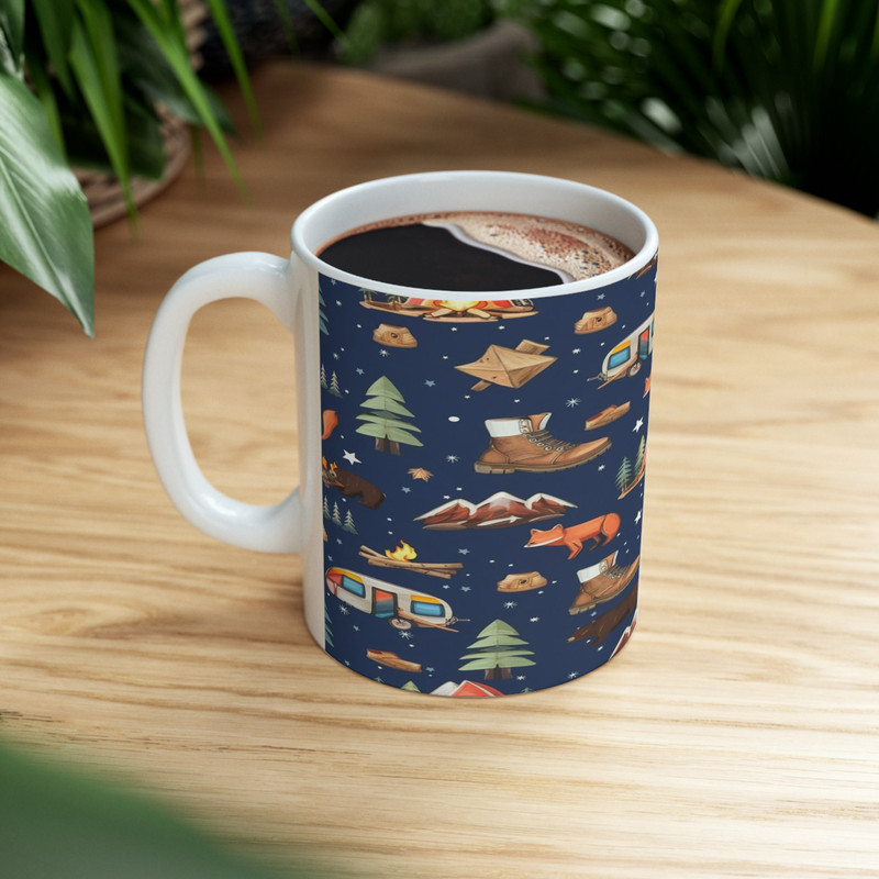 The Camping Life Pattern Ceramic Mug, 11oz.jpg