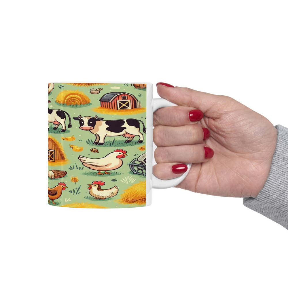 Various Animals On The Farm Ceramic Mug 11oz.jpg