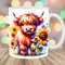 Highland Cow Mug Wrap, 11oz & 15oz Mug Template, Flowers Mug Sublimation Design, Sunflower Mug Wrap Template, Instant Digital Download PNG.jpg