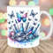 Makeup Mug Wrap, 11oz & 15oz Mug Template, Cosmetics Mug Sublimation Design, Glitter Butterflies Mug Template, Instant Digital Download PNG.jpg
