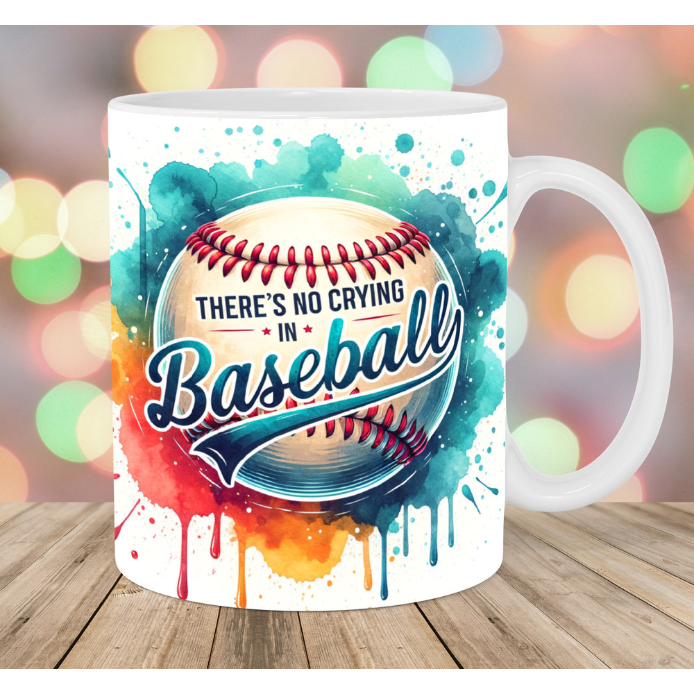 There Is No Crying In Baseball Mug Wrap, 11oz & 15oz Mug Template, Mug Sublimation Design, Mug Wrap Template, Instant Digital Download PNG.jpg