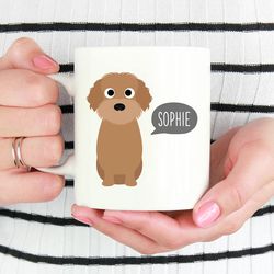 Doodle Labradoodle Mug, Personalized Name Coffee Mug, Custom Dog Mug