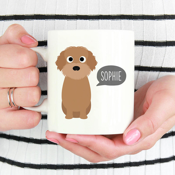 Doodle Labradoodle Mug, Personalized Name Coffee Mug, Custom Dog Mug, Pet Coffee Mugs, Dog Lover Gift 11oz 15oz Coffee Mug Cup, Glass.jpg