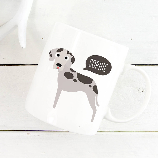 Great Dane Mug, Personalized Name Coffee Mug, Custom Dog Mug, Pet Coffee Mugs, Dog Lover Gift 11oz 15oz Coffee Mug Cup, Glass.jpg