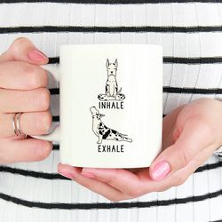 Inhale Exhale Great Dane Yoga Coffee Mug, Dog 11 oz Coffee Mugs, Funny 15 oz Coffee Mug