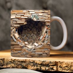 3d bookshelf mug design