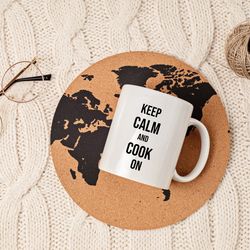 keep calm and cook on mug, funny cooking mug, chef mug