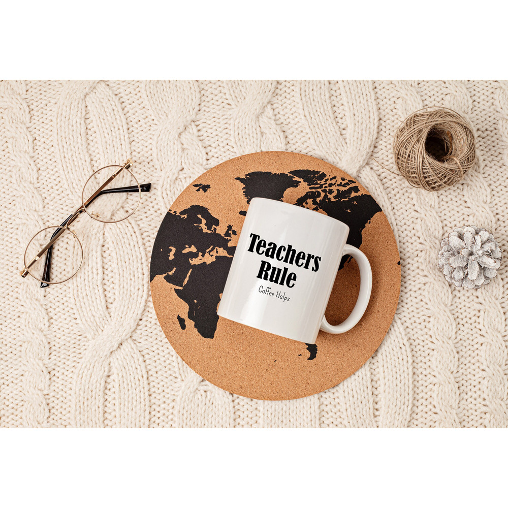 Teachers Rule, Coffee Helps, Funny Teachers Mug, Teacher Mug, Teaching Coffee Mug, Back to School, Gift for Teachers, 11oz Mug.jpg