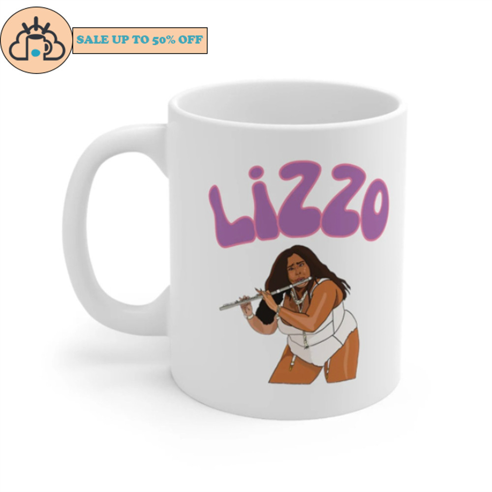Lizzo Playing Flute Gift for Fan Ceramic Mug.jpg