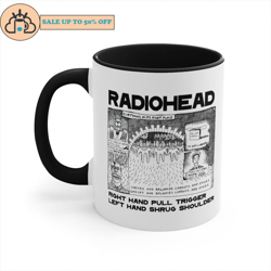 radiohead vintage 90s band concert coffee mug