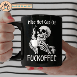 skull nice hot cup of fuckoffee mug