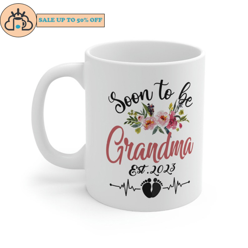Soon To Be Grandma Est 2023 Floral Pregnancy Announcement Mug.jpg