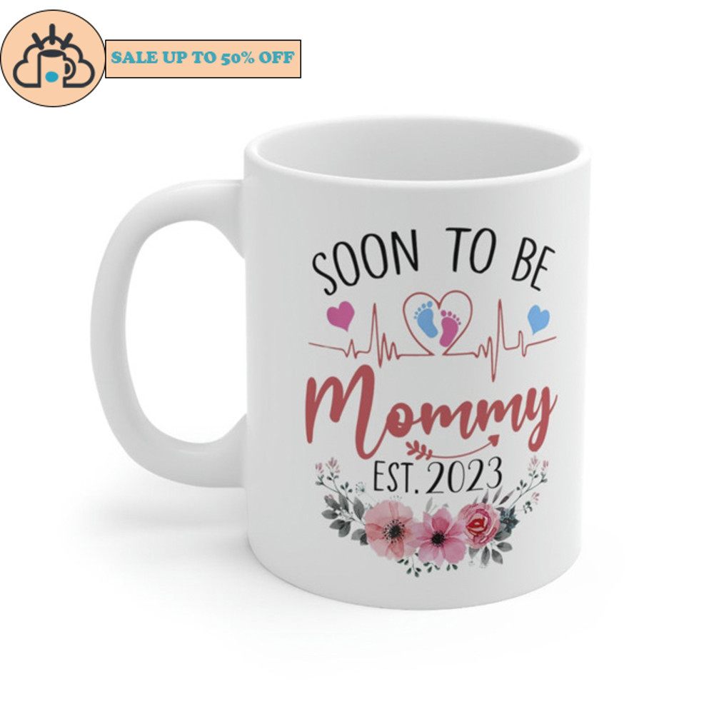 Soon To Be Mommy Est 2023 Pregnancy Announcement Floral Mug.jpg