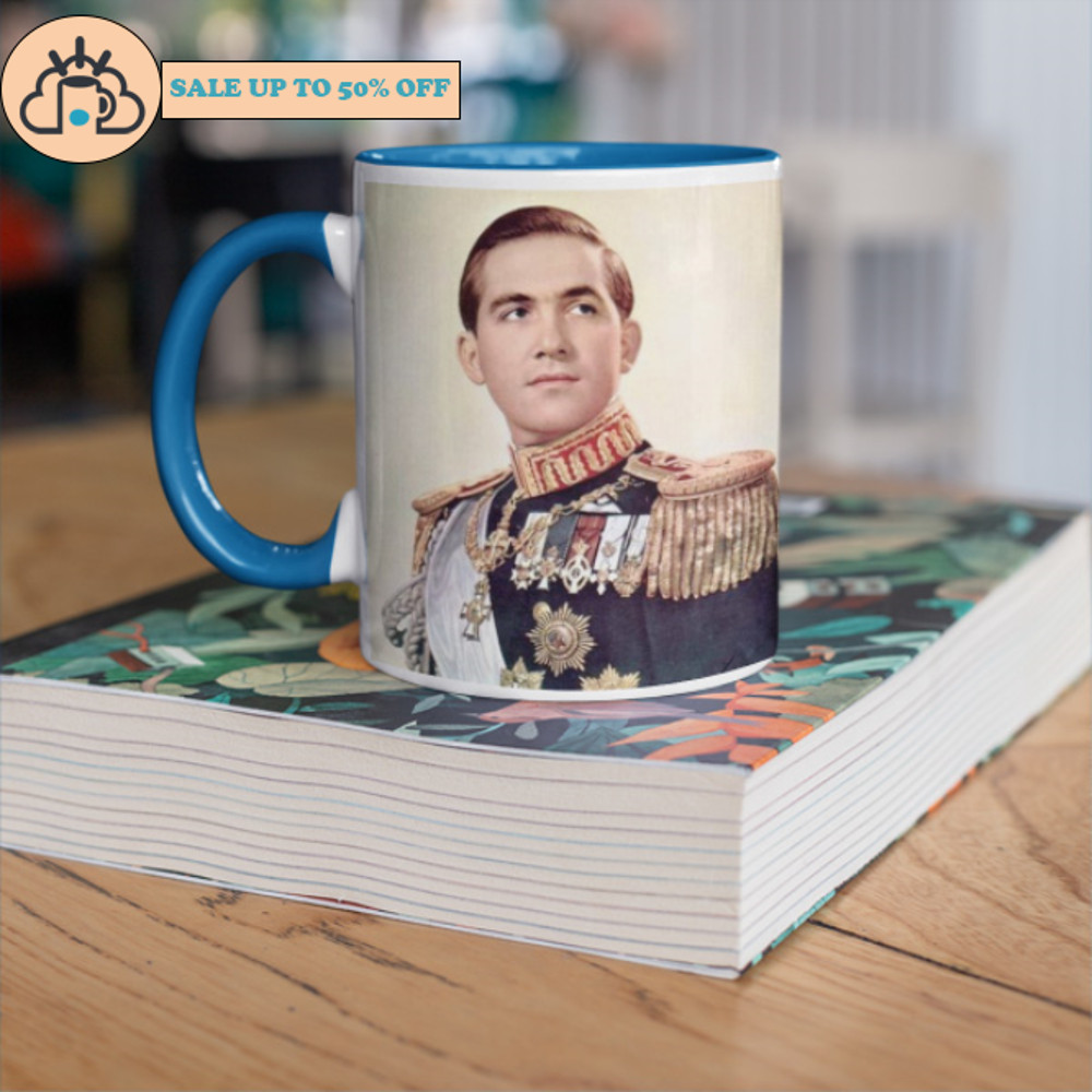 The last King of Greece Constantine II Ceramic Coffee Memorial Mug.jpg