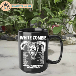 vintage white zombie astro ceramic coffee mug
