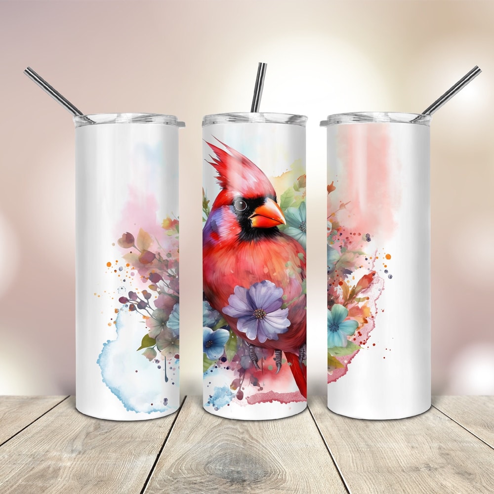 20 Oz Tumbler Watercolor Red Cardinal wrap tapered straight template digital download sublimation graphics instant download sublimation.jpg