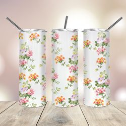 20 oz skinny tumbler floral pattern, gift for lover, gift for her