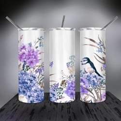 20 oz skinny tumbler purple watercolor, gift for lover, gift for her