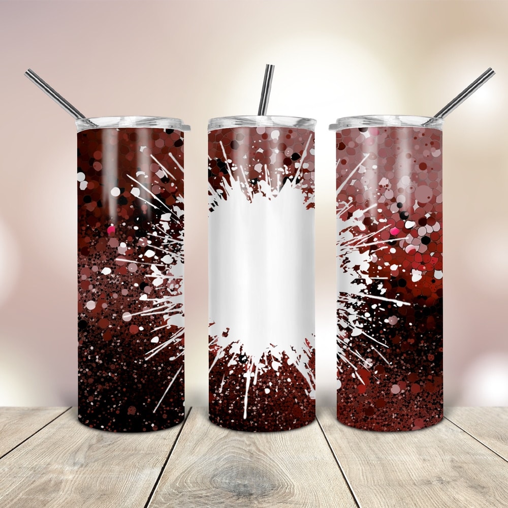 20 Oz tumbler brown sparkle with white splash in the middle wrap tapered straight template digital sublimation graphics instant download.jpg