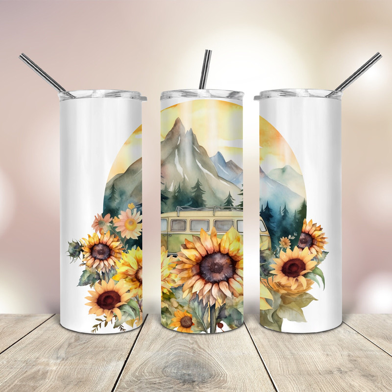 20 Oz Tumbler Png Mountain Landscape Vintage Bus wrap tapered straight template digital download sublimation graphics instant download.jpg