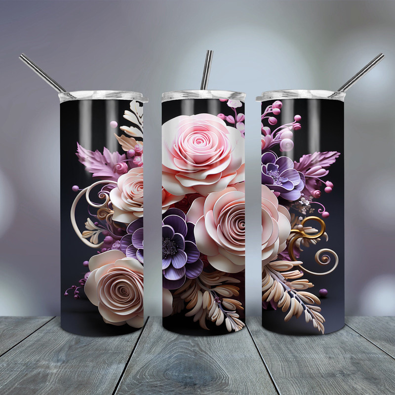 3D Pink Purple Tumbler Wrap Png 20 Oz skinny tapered straight template digital download sublimation graphics instant download sublimation.jpg