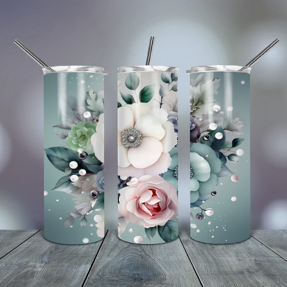 3D White Pink Green Tumbler Wrap 20 Oz skinny tapered straight template digital download sublimation graphics instant download sublimation.jpg