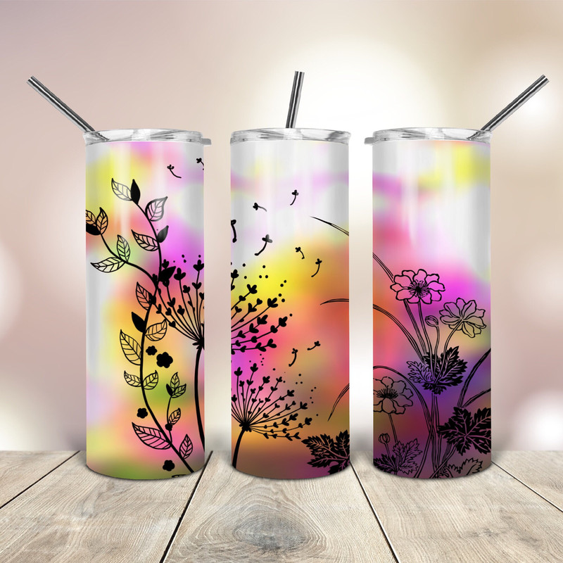 Dandelion Field Flowers 20 Oz Tumbler wrap tapered straight template digital download sublimation graphics instant download sublimation.jpg