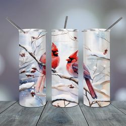 Northern Cardinals Tumbler 20oz, Gift For Lover, Gift For Her