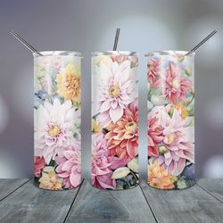 tumbler autumn floral 20 oz skinny, gift for lover, gift for her