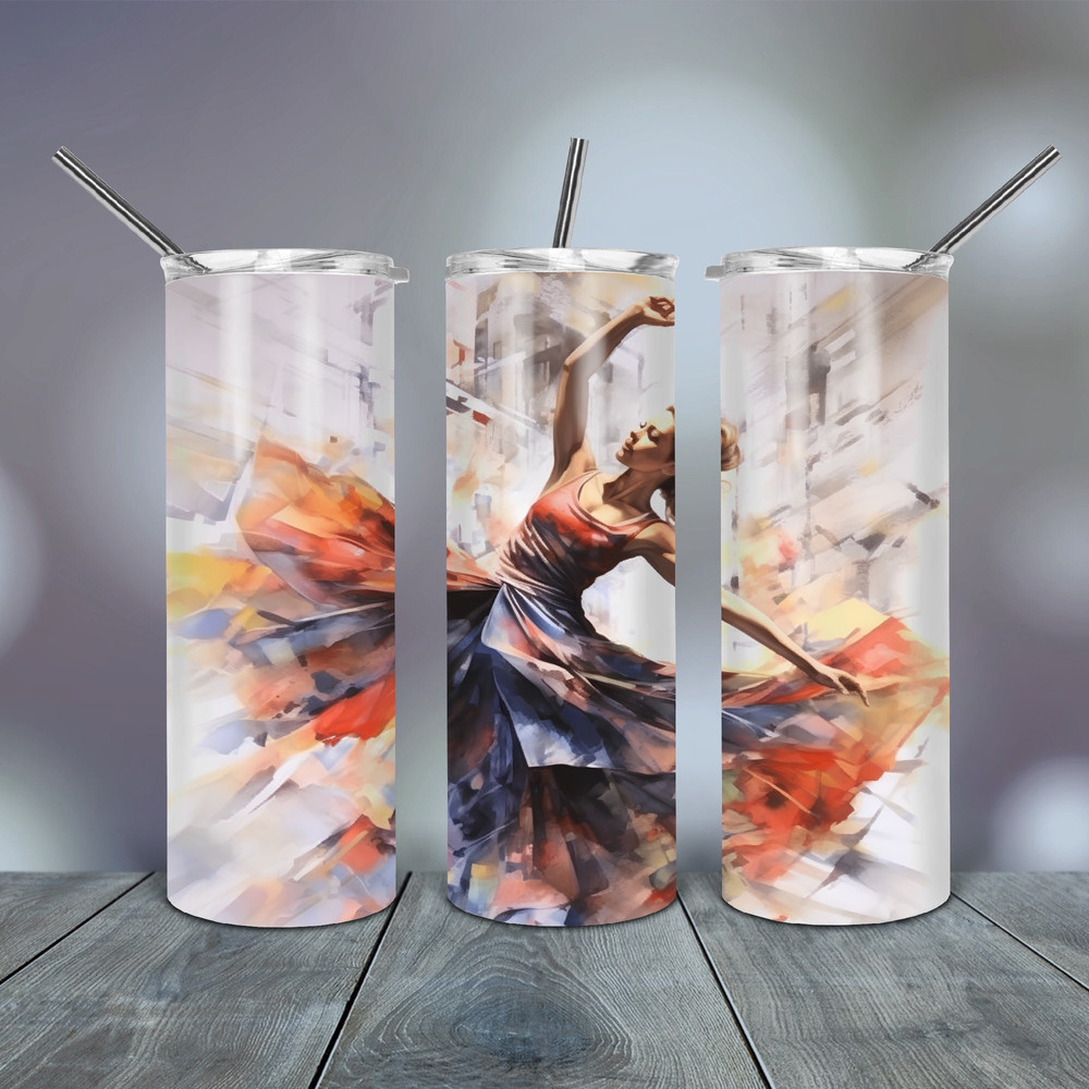 Watercolor Ballerina Painting Tumbler Wrap Png 20 Oz tapered straight template digital download sublimation graphics instant download.jpg