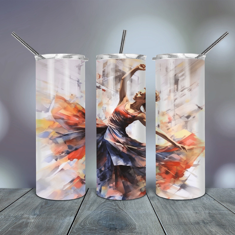 Watercolor Ballerina Painting Tumbler Wrap Png 20 Oz tapered straight template digital download sublimation graphics instant download.jpg