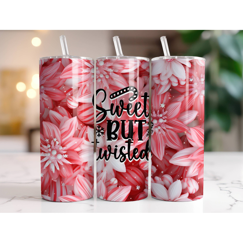 3D Candy Cane Tumbler Wrap PNG 20 oz Skinny Tumbler Sublimation Design Digital Download Instant Digital Only, Christmas Sweet But Twisted.jpg