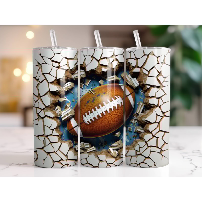 3D Football Tumbler Wrap PNG, Sublimation Digital Download, 20oz Skinny Tumbler Design, Instant Digital Download Only, American Football.jpg