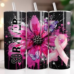 Breast Cancer Awareness Tumbler, 20 oz Skinny Tumbler, Gift For Lover, Gift For Her