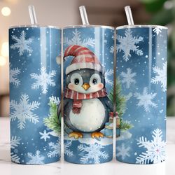 Christmas Penguin Tumbler, 20 oz Skinny Tumbler, Gift For Lover, Gift For Her