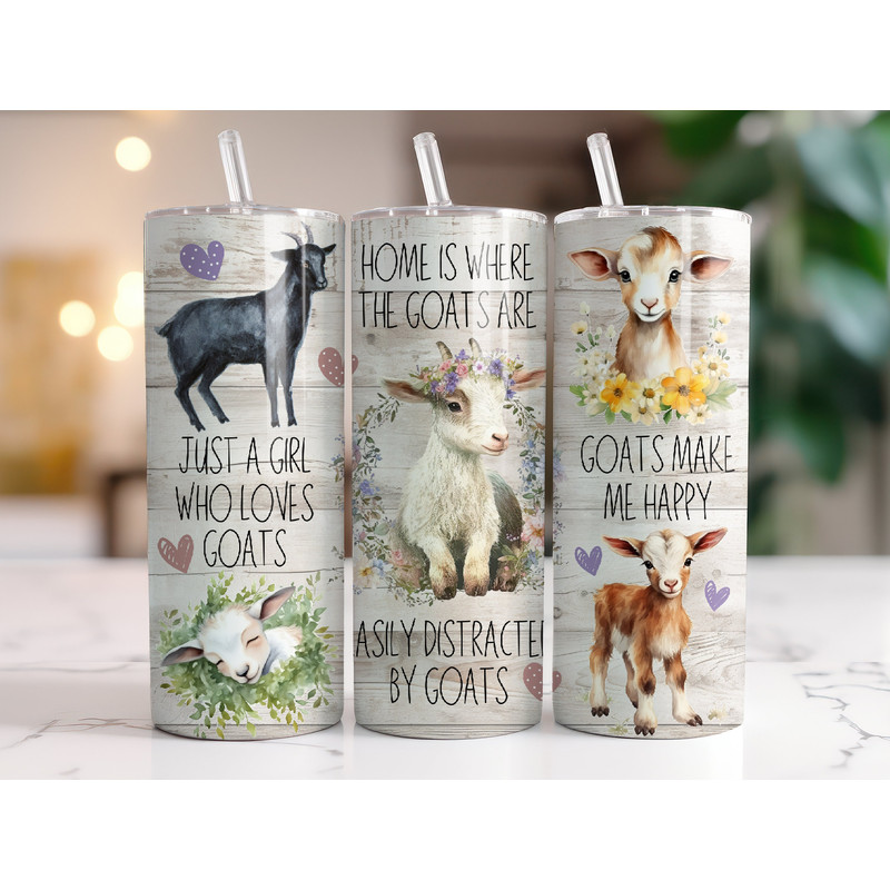 Goat Tumbler Wrap PNG 20 oz Skinny Tumbler Sublimation Design Instant Digital Download Only, Funny Country Girl Baby Goat Tumbler Wrap.jpg